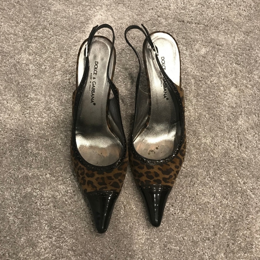 🍀 Dolce & Gabbana Leopard Slingback Heels